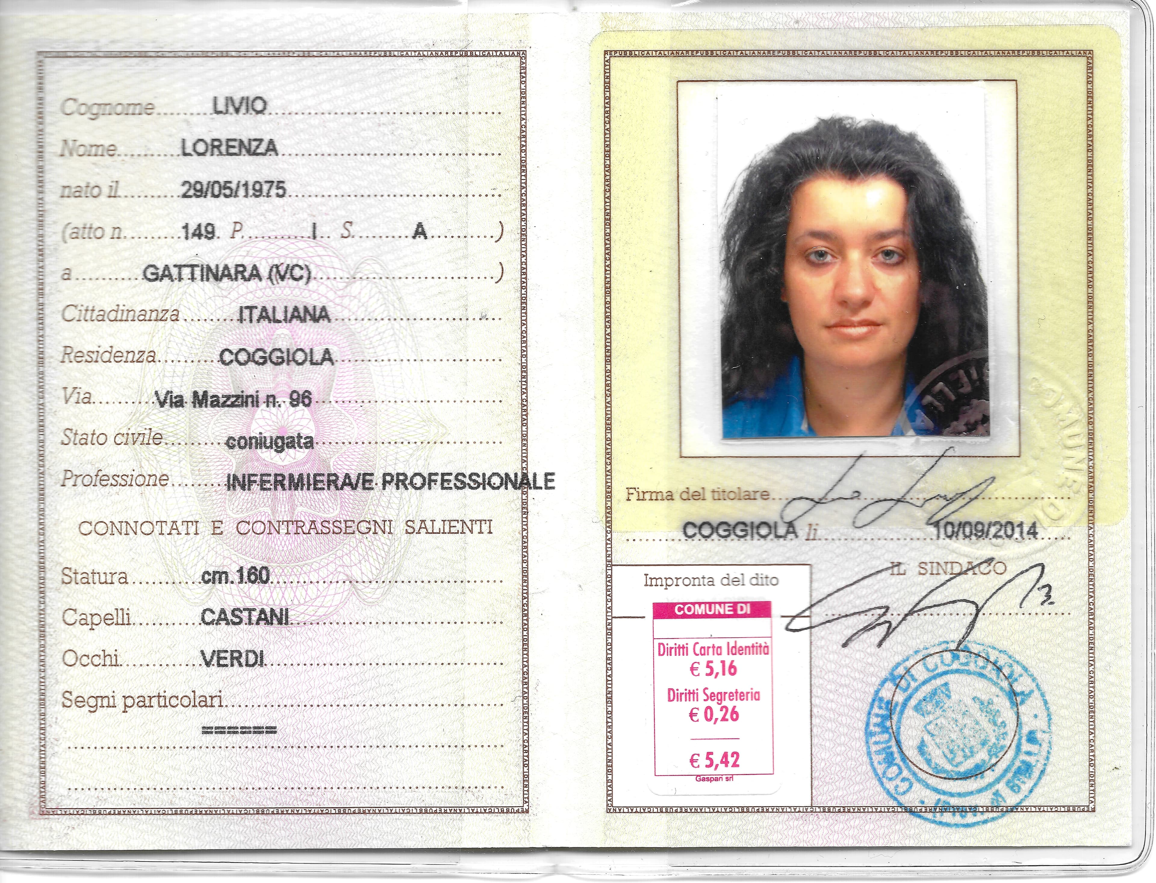LORENZA LIVIO, Infermiere